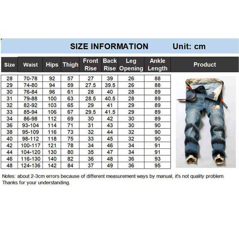 Black Jeans Men Denim Blue Jean Distressed Mens Jogger Pants Hip Hop Harem Stretch Man Teenager Trousers Plus Size 42 44 48 211111