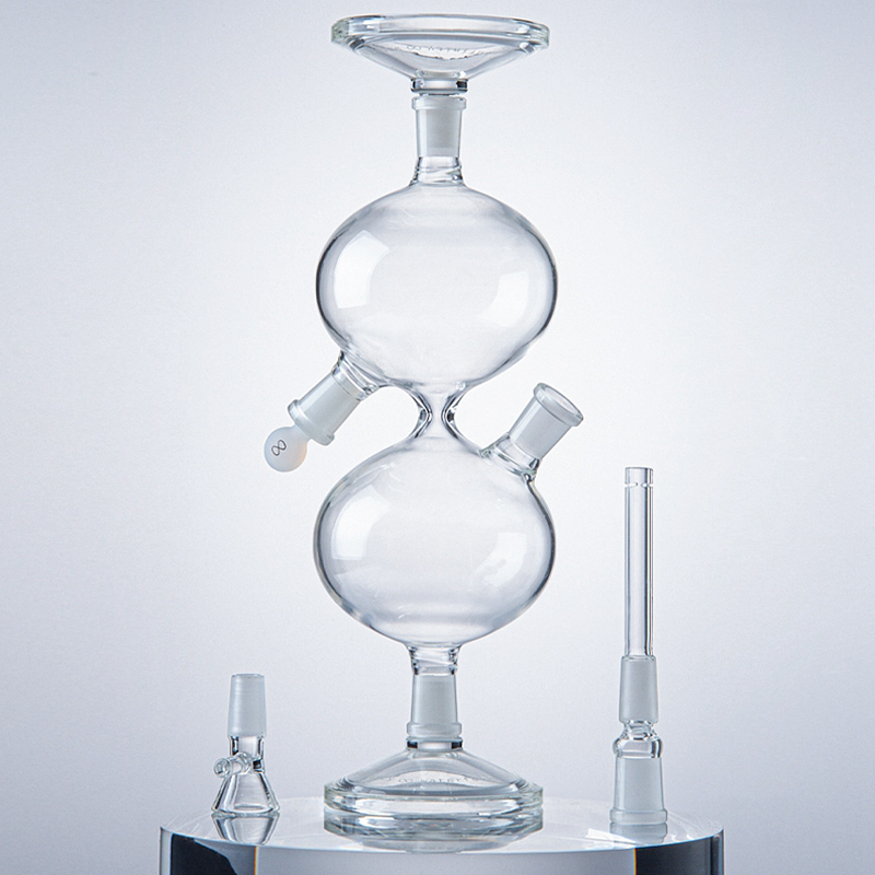 

Infinity Waterfall Glass Bong 11 Inch Hookahs Recycler Two Bongs Universal Gravity Water Vessel Pipes 14mm Joint With Diffused Downstem Oil Dab Rigs Wax Smoking