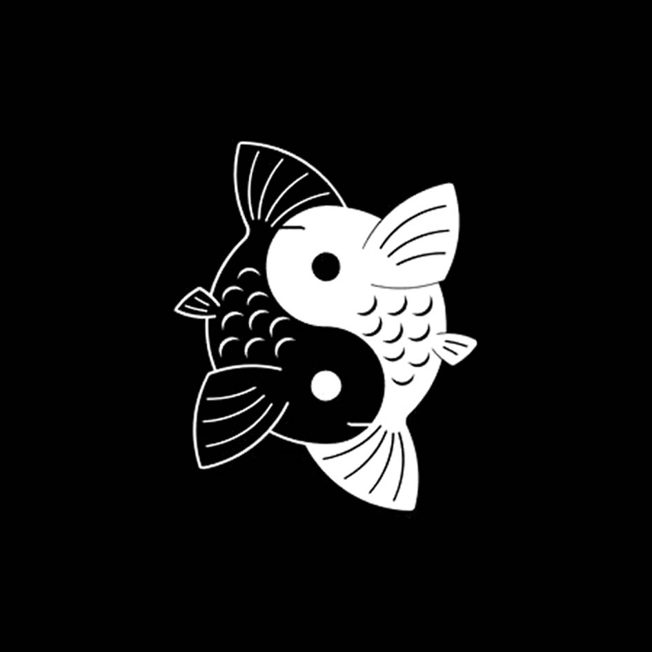 14.8CM*17.8CM Double Fish Yin Yang Vinyl Car Sticker Decal Black Sliver