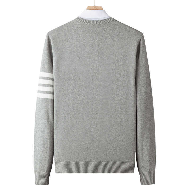 Varsanol O-Neck Pullover Sweater for Men Knitted Army Striped Winter Slim Korean Fashion Mens Cloting Long Sleeve Homme Pull 4XL 210601