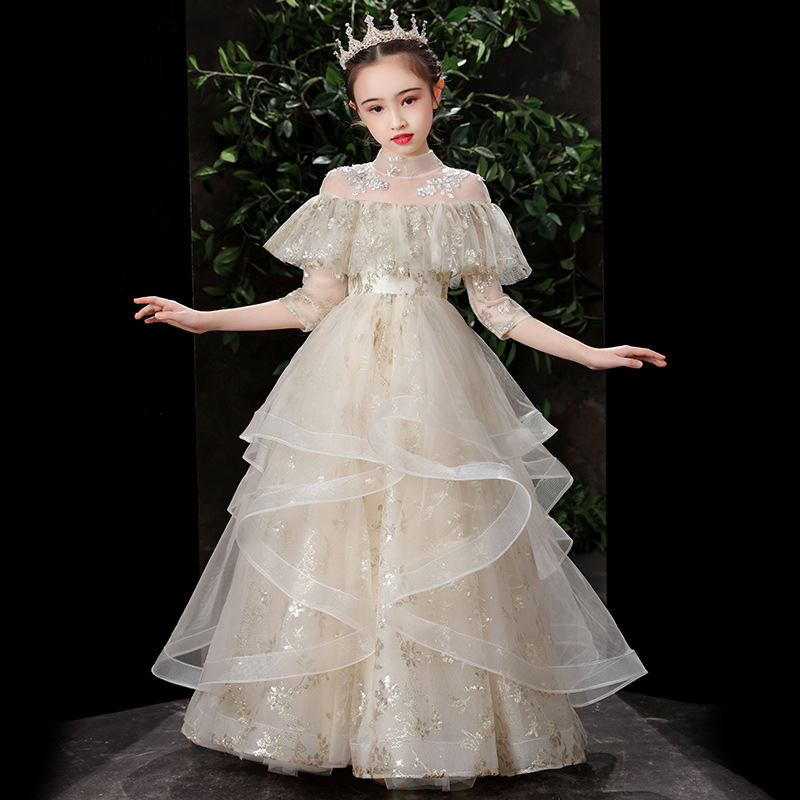 2023 Cute Flower Girls Dresses Jewel Neck Flowers Birthday Communion Children Girl Pageant Gowns