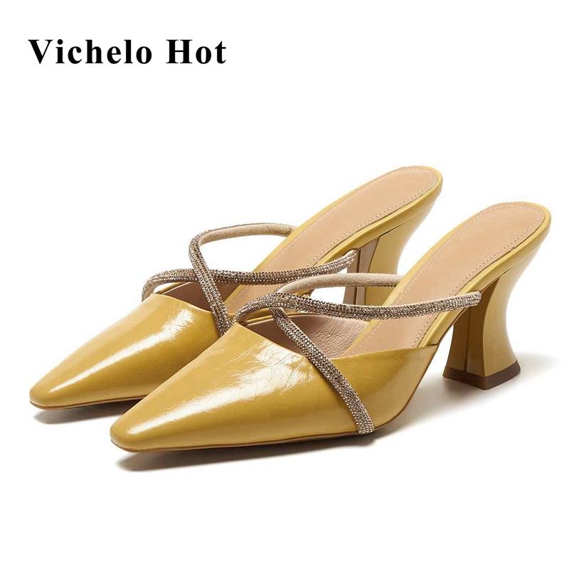 Dress Shoes Vichelo Big Size Genuine Leather Pointed Toe High Heels Bling Rhinestone Beauty Lady Dance Party Slip On Women Sandals L1f3, Black
Dress Shoes Vichelo Big Size Genuine Leather Pointed Toe High Heels Bling Rhinestone Beauty Lady Dance Party Slip On Women Sandals L1f3, Black