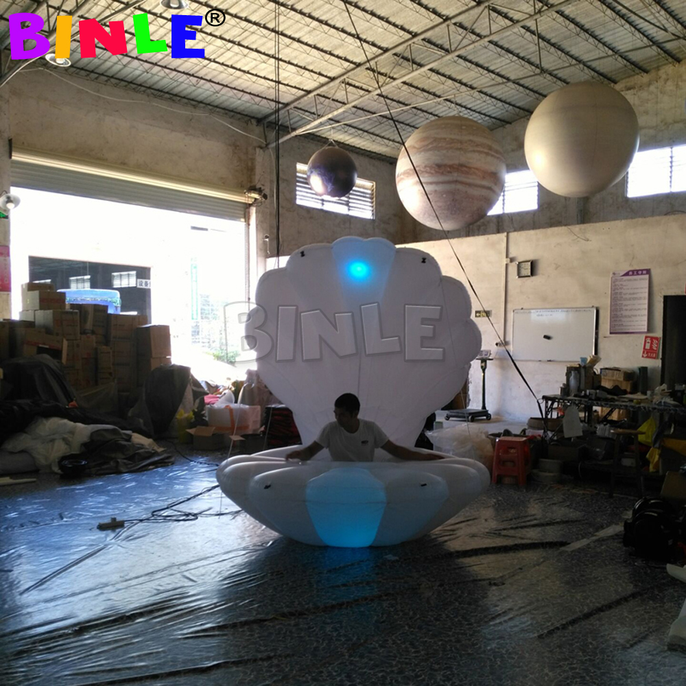 Advertising Promotion inflatable sea shell with LED lights clam giant Mermaid stage dance parade decoration