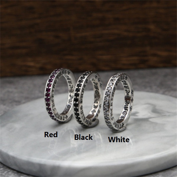 925 sterling silver cross band rings with stones American Europe antique handmade designer punk hip-hop Luxury jewelry accessories