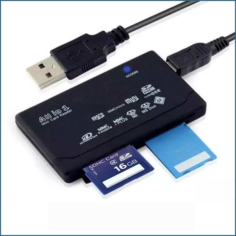 

Hot Micro SD USB 2.0 Cards Reader All In One Memory Card Readers TF MS M2 XD CF With Data Cables Computer Accessories