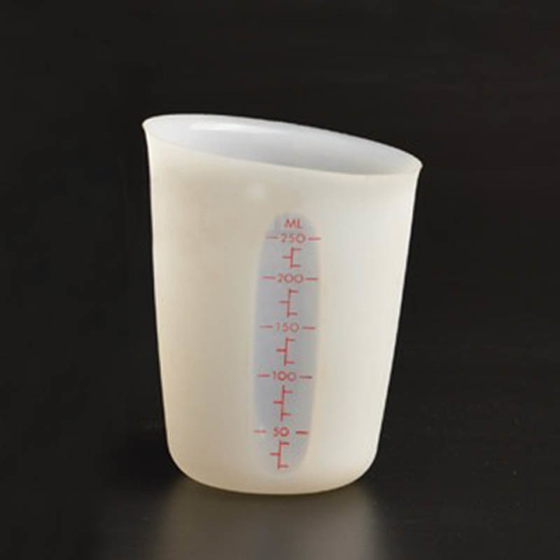 Double Scale 250ML Translucent Soft Chocolate Butter Flour Tools Portable Measuring Cup Silicone Baking Accessories
