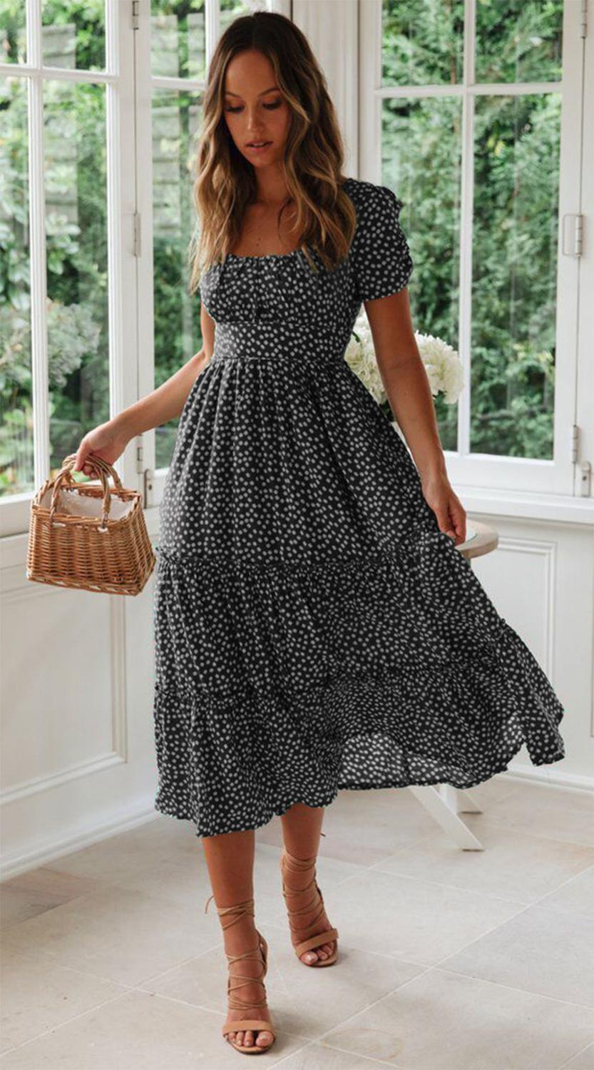 2021vintage print puff sleeve dress women summer 2021 new sweet casual square collar green floral print long dresses slim vestidos, Black;gray
2021vintage print puff sleeve dress women summer 2021 new sweet casual square collar green floral print long dresses slim vestidos, Black;gray
