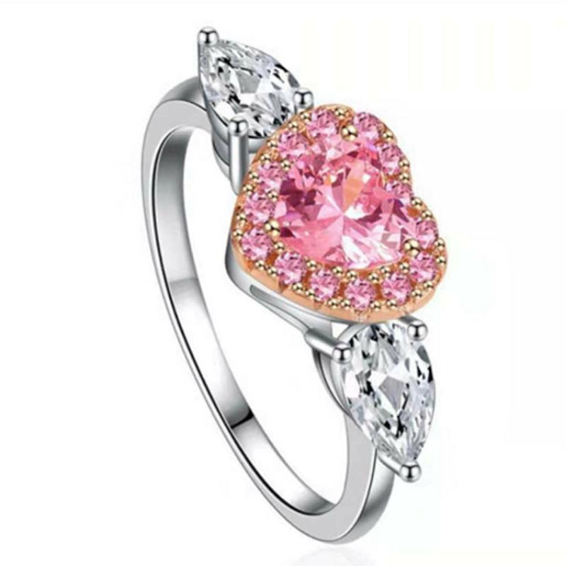 Wedding Rings Exquisite Temperament Pink Peach Heart Rhinestone For Women Engagement Fashion Finger Jewelry Girlfriend Love Ring, Slivery;golden
Wedding Rings Exquisite Temperament Pink Peach Heart Rhinestone For Women Engagement Fashion Finger Jewelry Girlfriend Love Ring, Slivery;golden