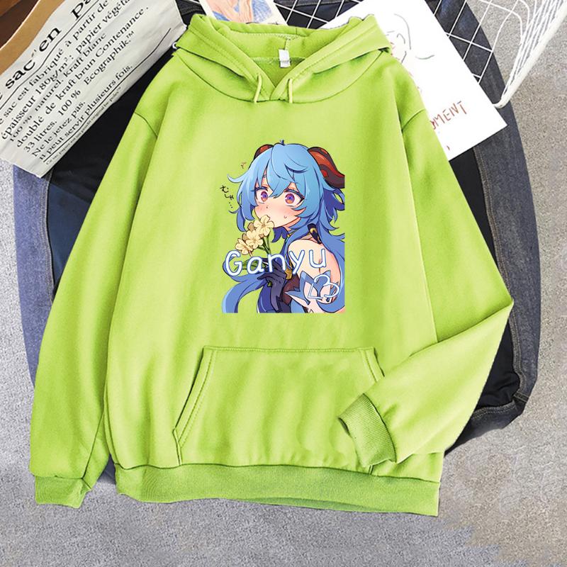 Men's Hoodies & Sweatshirts Genshin Impact Funny Game Cartoon Kawaii Ganyu Graphic Men Women Sweatshirt Winter Casual Oversized Hoody Pullov