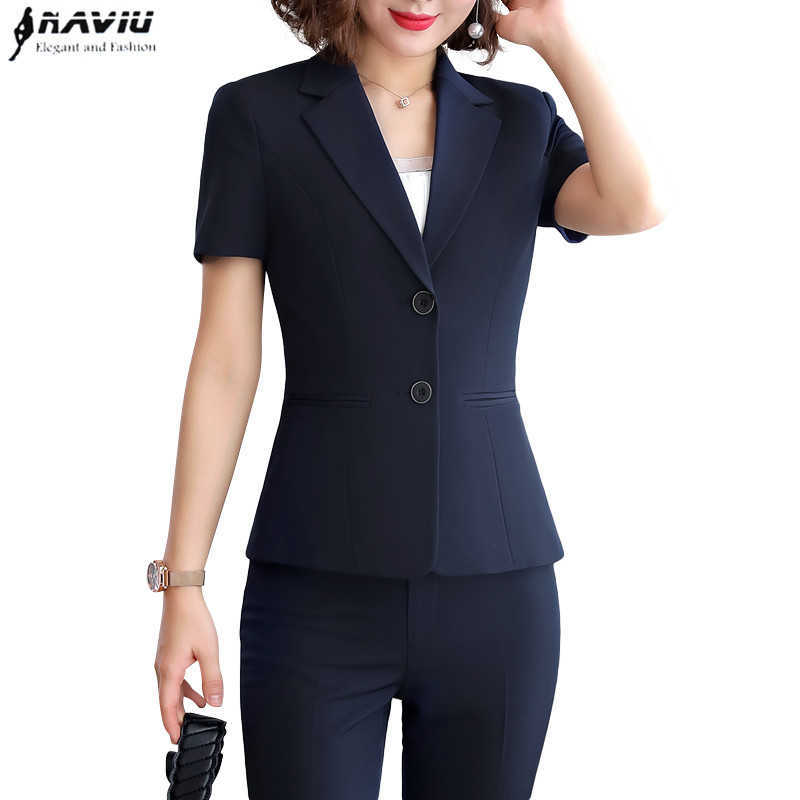 Fashion Women Formal Suits Business Temperament Short Sleeve Slim Blazer and Trousers Office Ladies Work Wear 210604, Black coat and skirt
Fashion Women Formal Suits Business Temperament Short Sleeve Slim Blazer and Trousers Office Ladies Work Wear 210604, Black coat and skirt