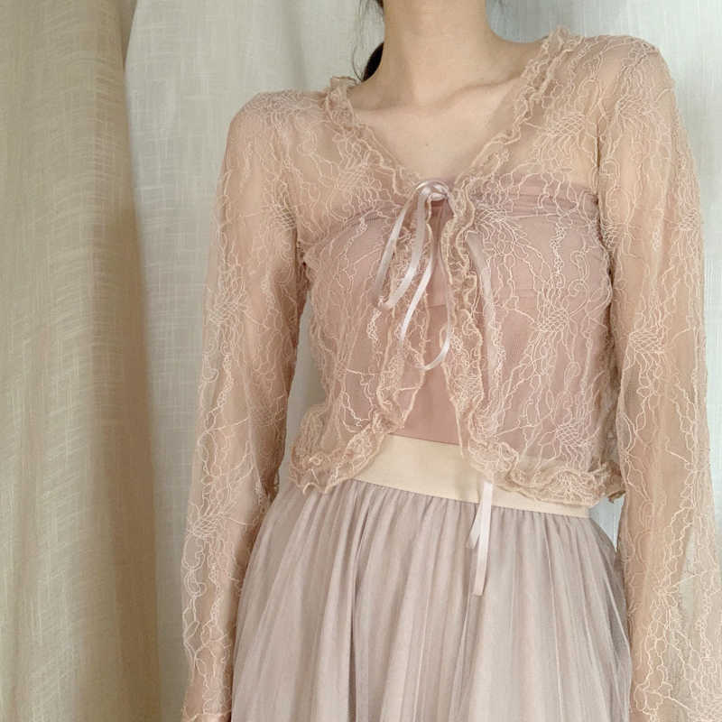 WOMENGAGA Cardigan Mesh Lace Transparent Sexy Korean Women Full Sleeve Lacing Summer Tops T Shirt Tees Fresh And Sweet G3RJ 210603, Lotus root
WOMENGAGA Cardigan Mesh Lace Transparent Sexy Korean Women Full Sleeve Lacing Summer Tops T Shirt Tees Fresh And Sweet G3RJ 210603, Lotus root
