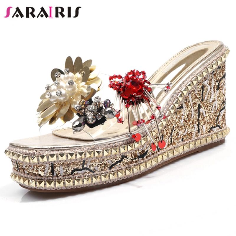 SaraIris Pvc High Wedges Pumps Women Bling Pear Ladies Flower Platform Luxury Summer Shoes Dress, Black
SaraIris Pvc High Wedges Pumps Women Bling Pear Ladies Flower Platform Luxury Summer Shoes Dress, Black