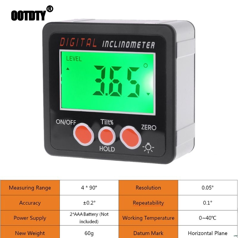 Digital Inclinometer Electronic Grade Book Aluminium Laying Shell Bevel Box Corner Gauge Meter Lcd screen