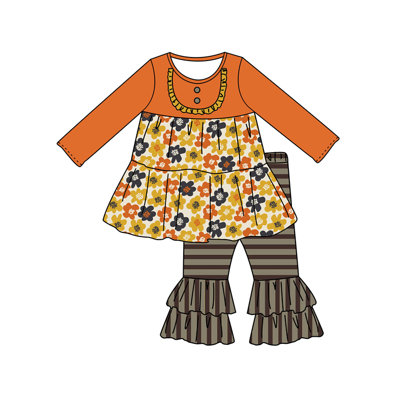 New listing boutique children's autumn long-sleeved girls set wear with printed flared pants suit, Brown
New listing boutique children's autumn long-sleeved girls set wear with printed flared pants suit, Brown