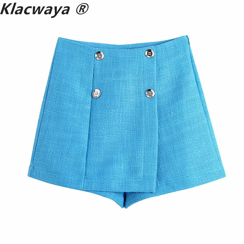 Za Women's Spring Textured High Waist Double Breasted Button Ornament Short A- Line Blue Pants Skirt 210521
Za Women's Spring Textured High Waist Double Breasted Button Ornament Short A- Line Blue Pants Skirt 210521
