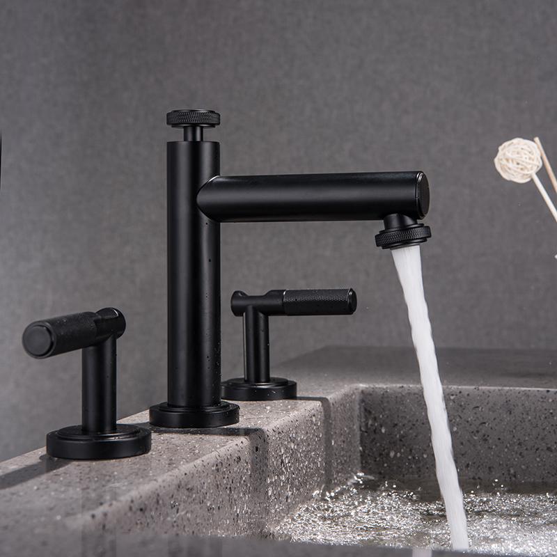 Bathroom Sink Faucets Basin Mixer Faucet Double Handle Three Hole Widespread Cold Rose Gold And Black Water Wash
Bathroom Sink Faucets Basin Mixer Faucet Double Handle Three Hole Widespread Cold Rose Gold And Black Water Wash