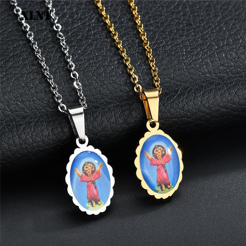 Pendant Necklaces XLNT Wholesale Lucky Gold Silver Color Enamel Blessed Chain Women Girls Christianity Jewelry
Pendant Necklaces XLNT Wholesale Lucky Gold Silver Color Enamel Blessed Chain Women Girls Christianity Jewelry