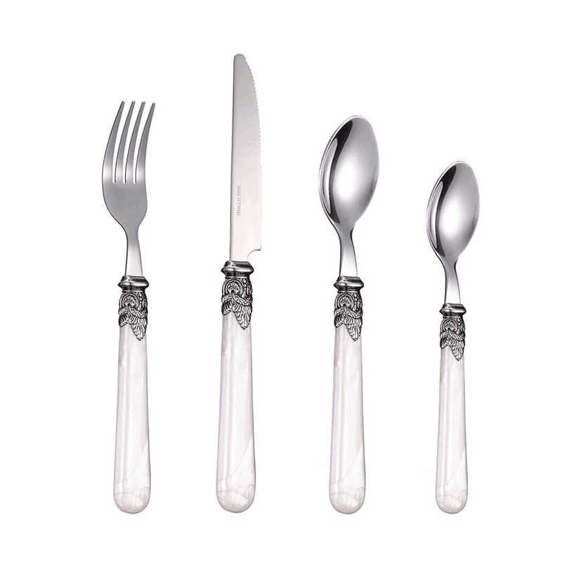 CATHYLIN Cutlery set Flatware Set 24-Piece Acrylic Handle Stainless Steel Silverware Set Restaurant Wedding Cutlery 210831
CATHYLIN Cutlery set Flatware Set 24-Piece Acrylic Handle Stainless Steel Silverware Set Restaurant Wedding Cutlery 210831