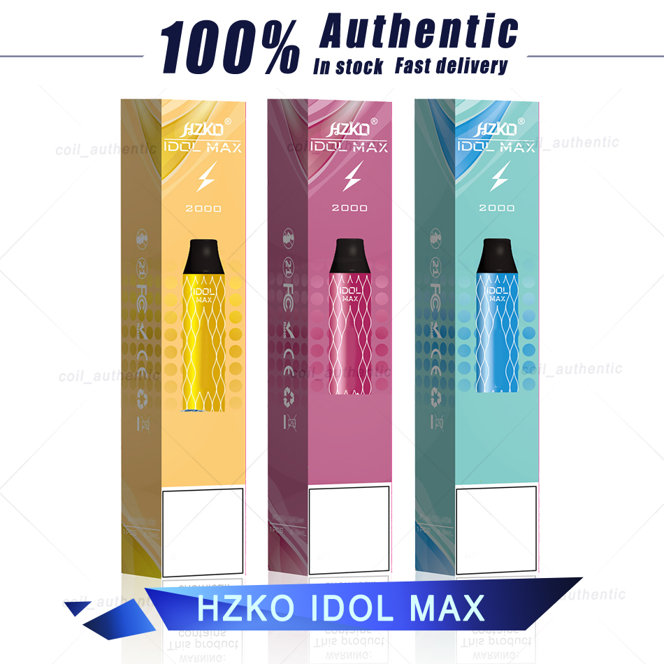 2021 New Arrival 100% original HZKO IDOL MAX Disposable Vape Pen 2000 puffs Strater Kits 1100mAh 6.5ML 18 Different colors
2021 New Arrival 100% original HZKO IDOL MAX Disposable Vape Pen 2000 puffs Strater Kits 1100mAh 6.5ML 18 Different colors