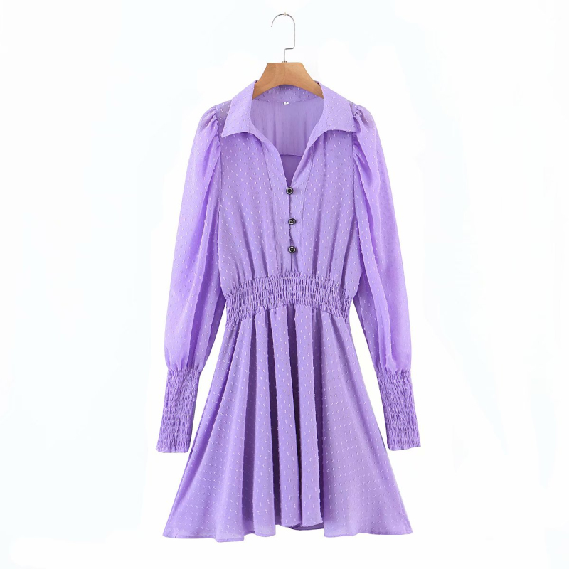 Casual Woman Purple Appliques Puff Sleeve Dresses Spring Fashion Ladies A-Line Mini Female Sweet Holiday Dress 210515