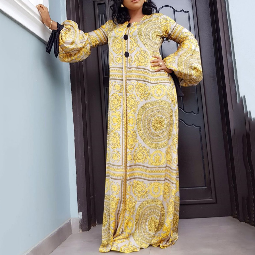 Spring Long Sleeve Muslim Maxi Dress African Ladies Rich Bazin Golden Print Vintage Plus Size Floor Length Women Party Vestidos
Spring Long Sleeve Muslim Maxi Dress African Ladies Rich Bazin Golden Print Vintage Plus Size Floor Length Women Party Vestidos