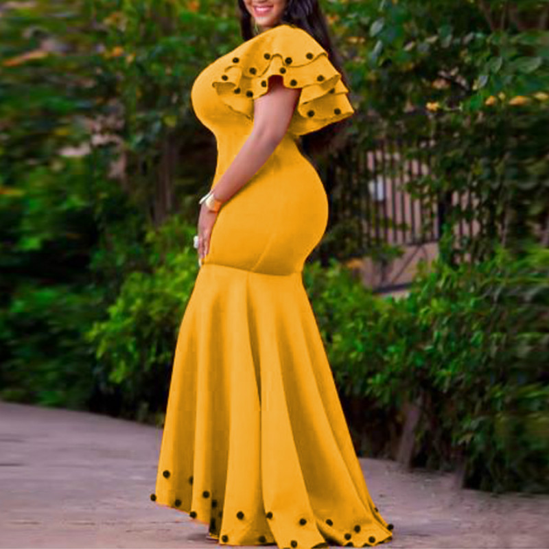 Women Long Mermaid Dresses Party Sexy Square Neck High Waist with Beading Short Sleeves Birthday Date Out Fashion Event Vestidos, Yellow
Women Long Mermaid Dresses Party Sexy Square Neck High Waist with Beading Short Sleeves Birthday Date Out Fashion Event Vestidos, Yellow