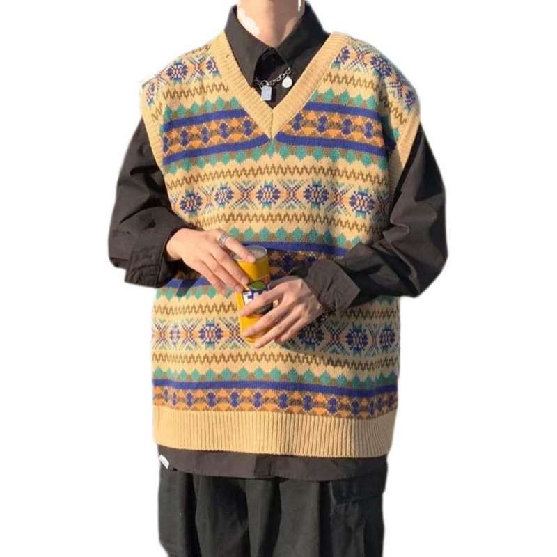 Men Sweater Vest Autumn Clothes Warm Sleeveless Sweater Men Pullovers Sweater Coat Korean Fashion Youth Clothes Trends 210929