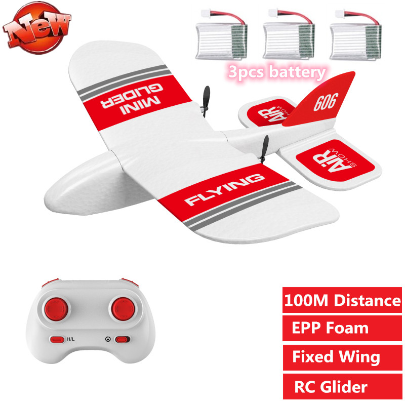 

Mini 2.4Ghz 2CH EPP RC Airplane Glider Built-in Gyro Remote Control airplane Aircraft With 3pcs battery 100M RC Distance toy RTF, Plane 1 battery