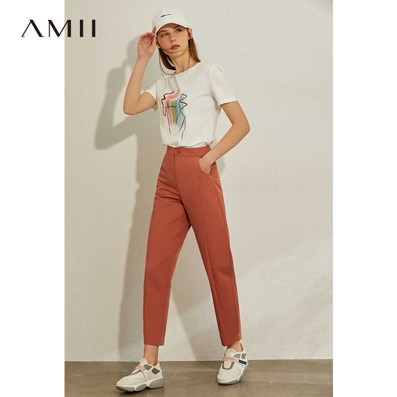Minimalism Spring Summer OLstyle Caual High Waist Women Pants Fashion Solid Straight Female Casual Trousers 12040260 210527