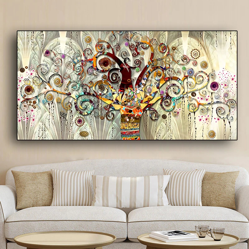 Tree of life by Gustav Klimt Landscape Wall Art Canvas Scandinavian Posters and Prints Modern Wall Art Picture for Living Room