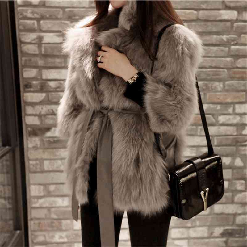 Fur Coat Women Winter Warm Cardigan with Vest White Plus Size Long Faux Jacket Female Korean Fluffy Teddy 210428