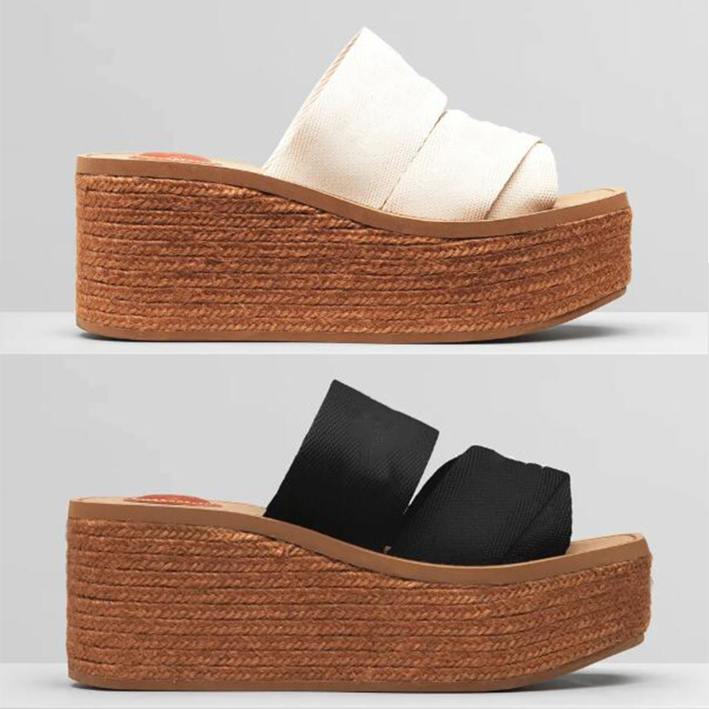 Designer Women Slippers Woody Wedge Mule Glyn Platform Espadrille White Printing Letter Canvas Sandal High heels Flat Rubber Bottom Shoes, Color 4
Designer Women Slippers Woody Wedge Mule Glyn Platform Espadrille White Printing Letter Canvas Sandal High heels Flat Rubber Bottom Shoes, Color 4