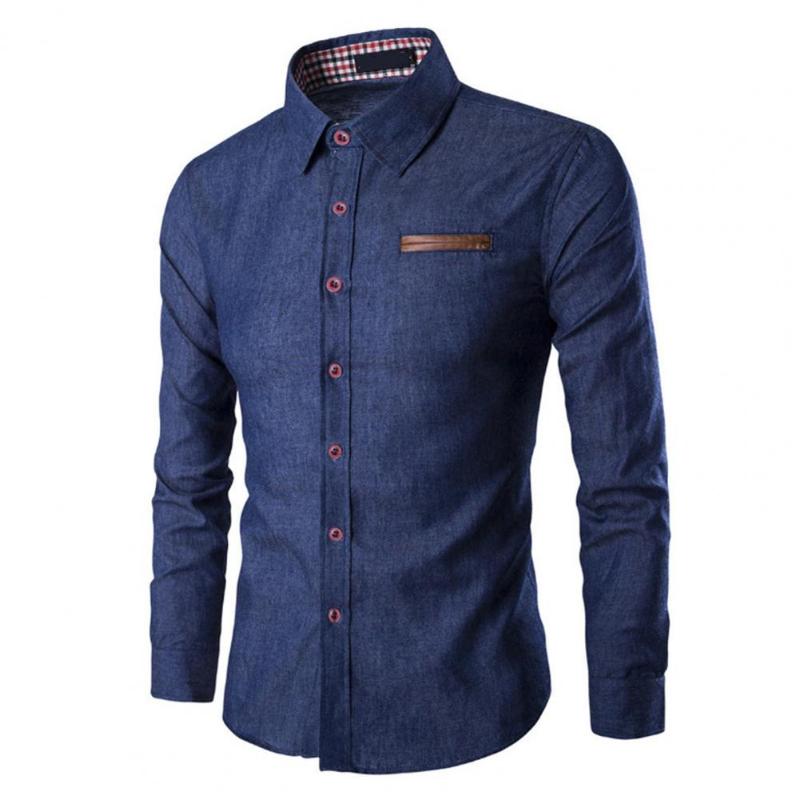 Men's T-Shirts High Quality Long Sleeve Denim Shirt Men Spring Solid Color Cotton Jeans For Casual Shirts, Light blue
Men's T-Shirts High Quality Long Sleeve Denim Shirt Men Spring Solid Color Cotton Jeans For Casual Shirts, Light blue