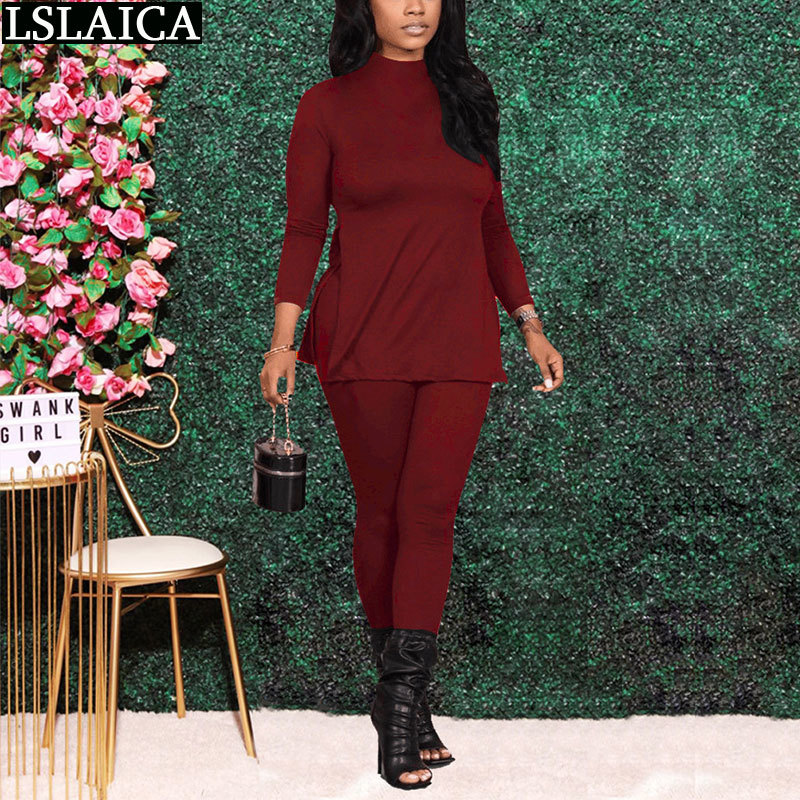 Lounge Set Elastic Waist Pullover Casual Long Sleeve Clothes for Women Solid Color Fashion Simple Style Outfits 210515