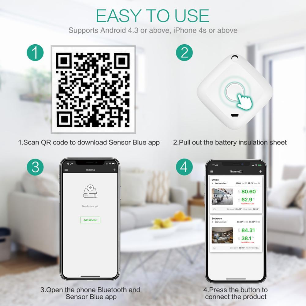 Hygrometer wireless hygrometer digital data recorder c/f outdoors indoor bluetooth humidity meter temperature alarm
