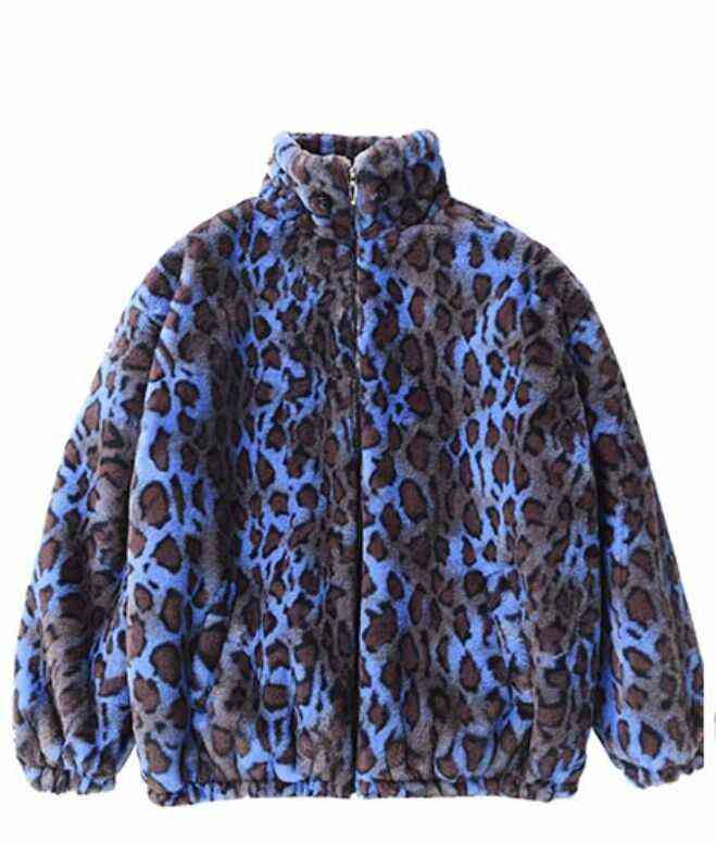 Winter Korean version loose warm lamb hair plus size short coat female leopard fur plush coat 211123
