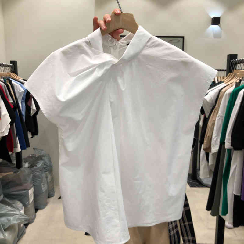 Nomikuma Korean Folds O-neck Women Blouse Tops Causal Sleeveless Solid Blusas Mujer De Moda Summer New Shirt 6G599 210427