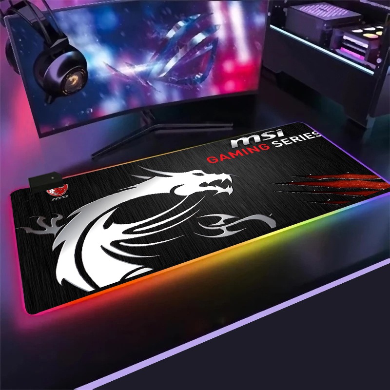 MSI Mouse Pad RGB Mousepad Keyboard Gaming Carpet Backlit Mat Cputer Pc Gaming Table Gamer Mausepad Desk Mat mouse pad gift Y241121