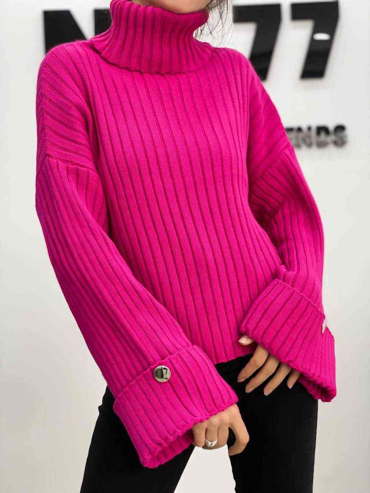 Turtleneck, ribbed, flare sleeve, button detail, sweater sweater, new season, stylish and style female clothing Y1110, Brown
Turtleneck, ribbed, flare sleeve, button detail, sweater sweater, new season, stylish and style female clothing Y1110, Brown