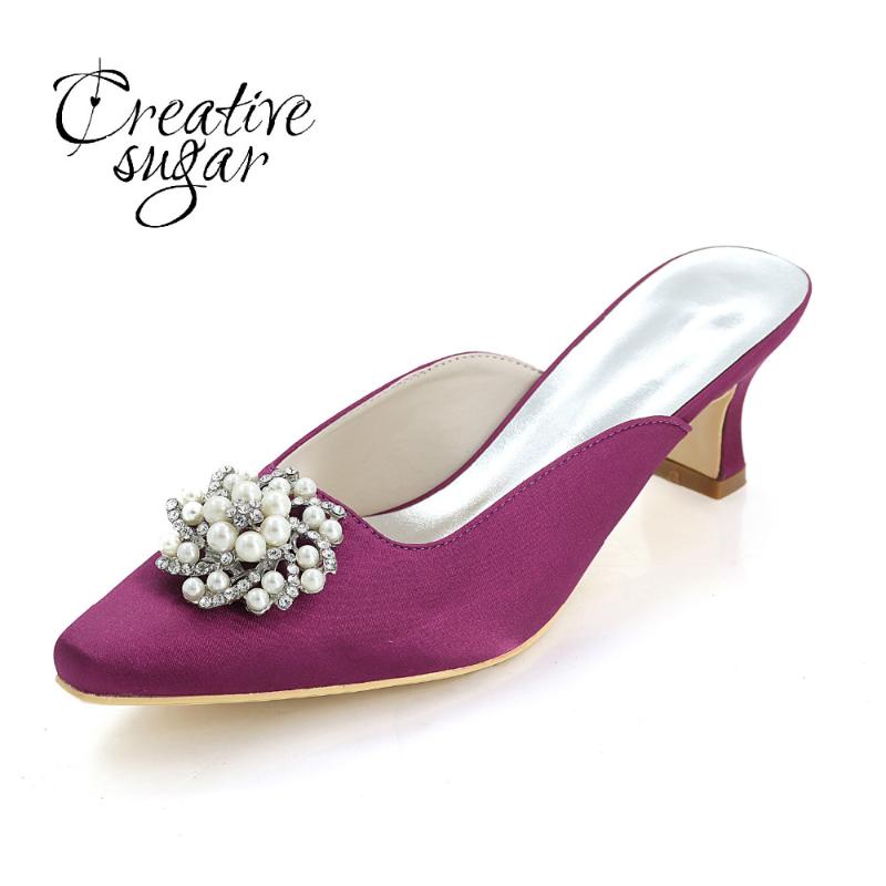 Dress Shoes Creativesugar Lady Mules Hoof Heel Satin Evening Pearl Rhinestone Charm Pointed Toe Pumps Champagne Ivory Purple, Black
Dress Shoes Creativesugar Lady Mules Hoof Heel Satin Evening Pearl Rhinestone Charm Pointed Toe Pumps Champagne Ivory Purple, Black