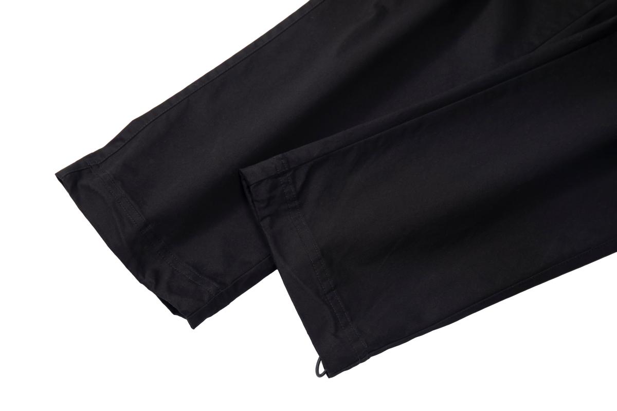 Multi Pocket Woven Bundle Feet Trousers Men Women High Quality Streetwear Straight Pants Black Men's