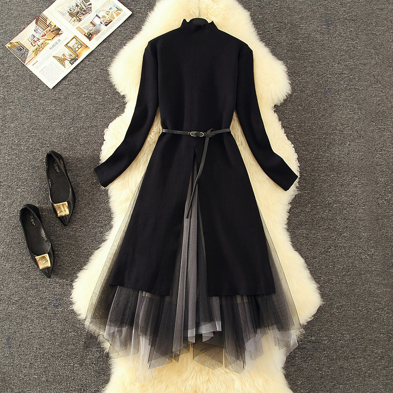 Women Vintage Black Long Knit Dress suit Turtleneck Knitting Gauze Slim Dress 2 pcs set women 2021 Autumn Winter Dress
Women Vintage Black Long Knit Dress suit Turtleneck Knitting Gauze Slim Dress 2 pcs set women 2021 Autumn Winter Dress