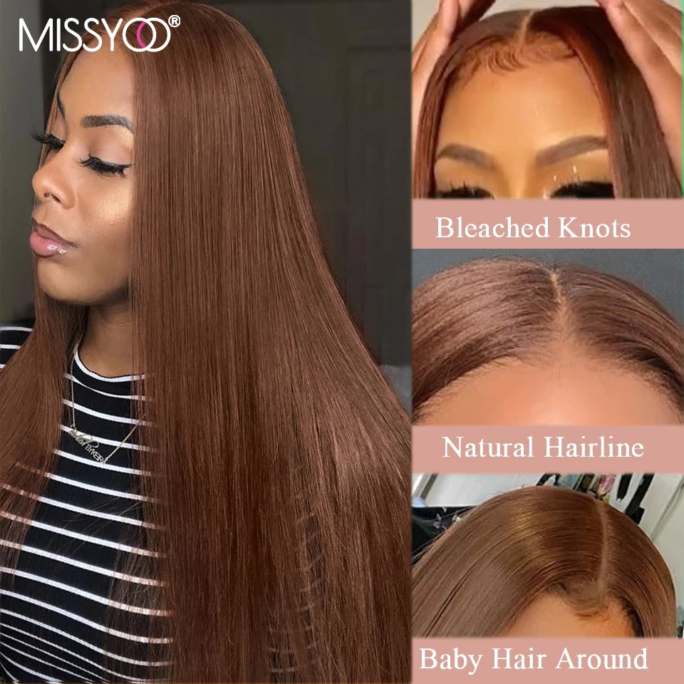 Free shipping Honey Brown Brazilian Human Hair Wigs Long Straight 13x4 Lace Closure Synthetic Wig With Babyhair For Black Women