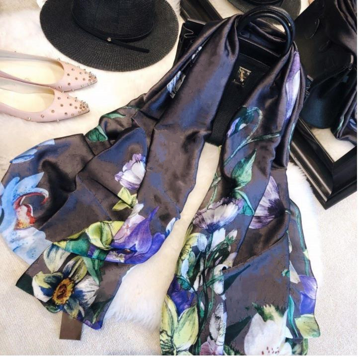Designer Silk Scarves for Women High Quality Fashion Flower Printed Scarfs 180x90cm Pashmina Infinity scarf Ladies Shawls Bikini Cover S991, Blue;gray
Designer Silk Scarves for Women High Quality Fashion Flower Printed Scarfs 180x90cm Pashmina Infinity scarf Ladies Shawls Bikini Cover S991, Blue;gray