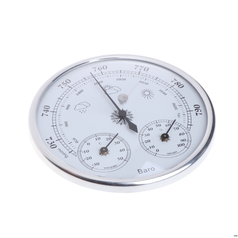 Domestic Weather Station Barometer Thermometer Hygrometer Wall Button