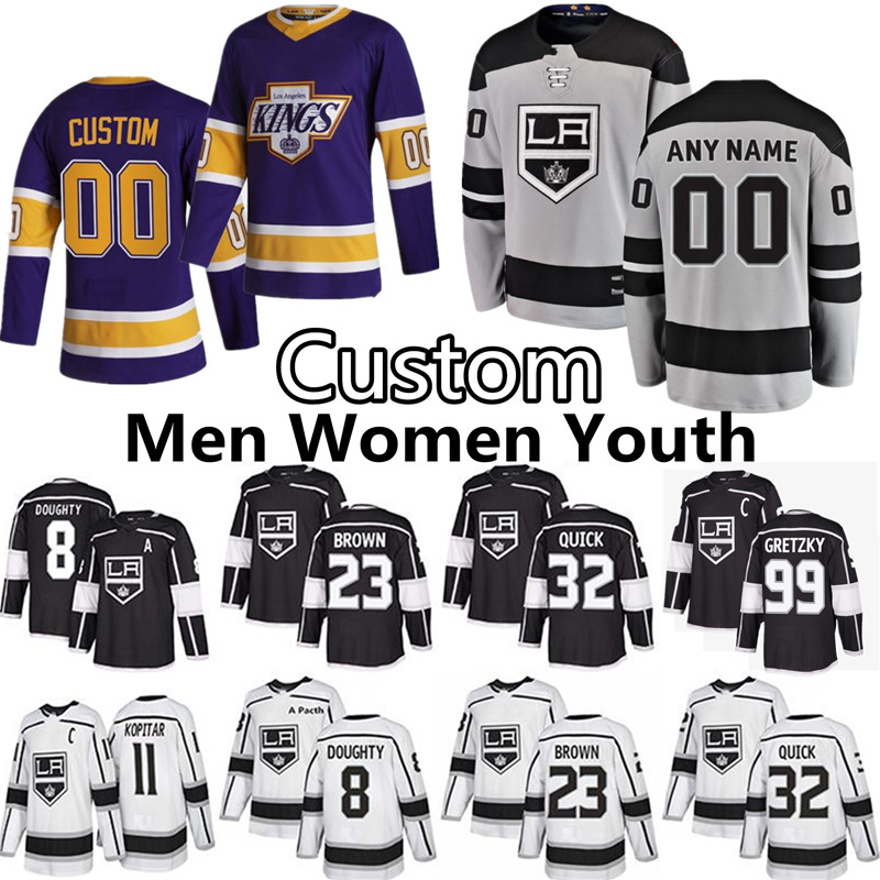 Los Angeles Kings Jersey Hockey 23 Dustin Brown 11 Anze Kopitar 8 Drew Doughty 99 Wayne Gretzky 32 Jonathan Quick 28 Jaret Anderson-Dolan Lias Andersson Custom Jerseys, Women's color 2
Los Angeles Kings Jersey Hockey 23 Dustin Brown 11 Anze Kopitar 8 Drew Doughty 99 Wayne Gretzky 32 Jonathan Quick 28 Jaret Anderson-Dolan Lias Andersson Custom Jerseys, Women's color 2