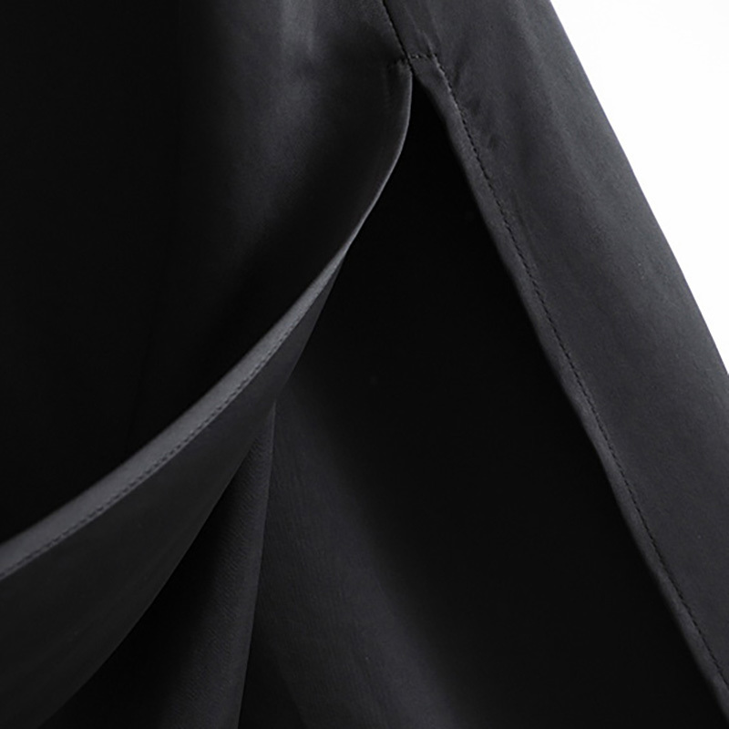 Black Color Sexy Spaghetti Strap Silk Dress Women Fashion V Neck Midi Lady Split Stain Party Female Vestiti Donna 210515