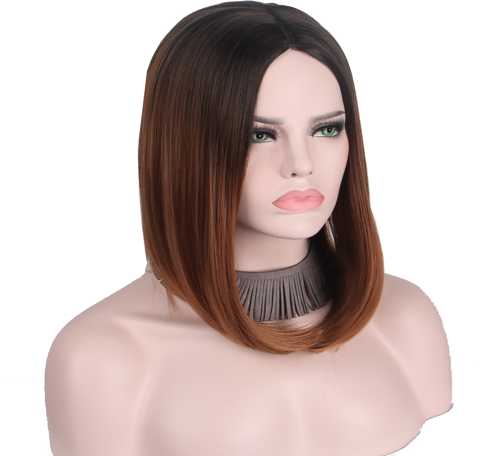 women wig Bobo head synthetic gradient wig short straight hair high temperature silk wigs