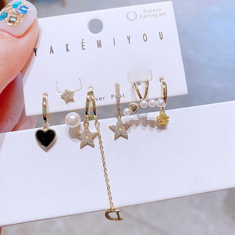 Dangle & Chandelier High Quality Heart Star Earrings Imitation Pearl Ear Cuff Gold Color Cubic Zircon For Women, Silver
Dangle & Chandelier High Quality Heart Star Earrings Imitation Pearl Ear Cuff Gold Color Cubic Zircon For Women, Silver