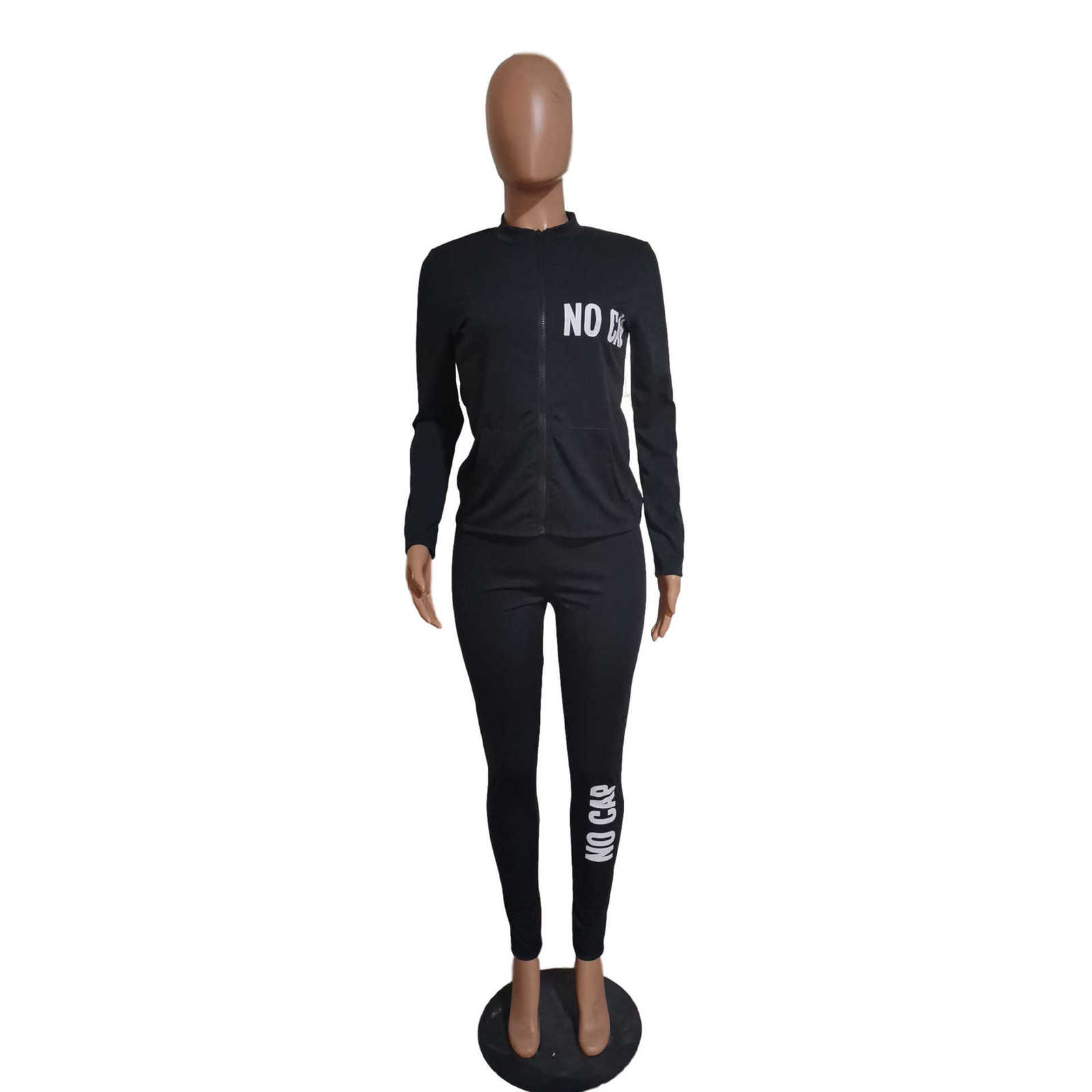 CM.YAYA Streetwear No Cap Sweatsuit Women's Set Track Hooded Jacket Legging Pants Active Tracksuit Two Piece Fitness Outfit 210930